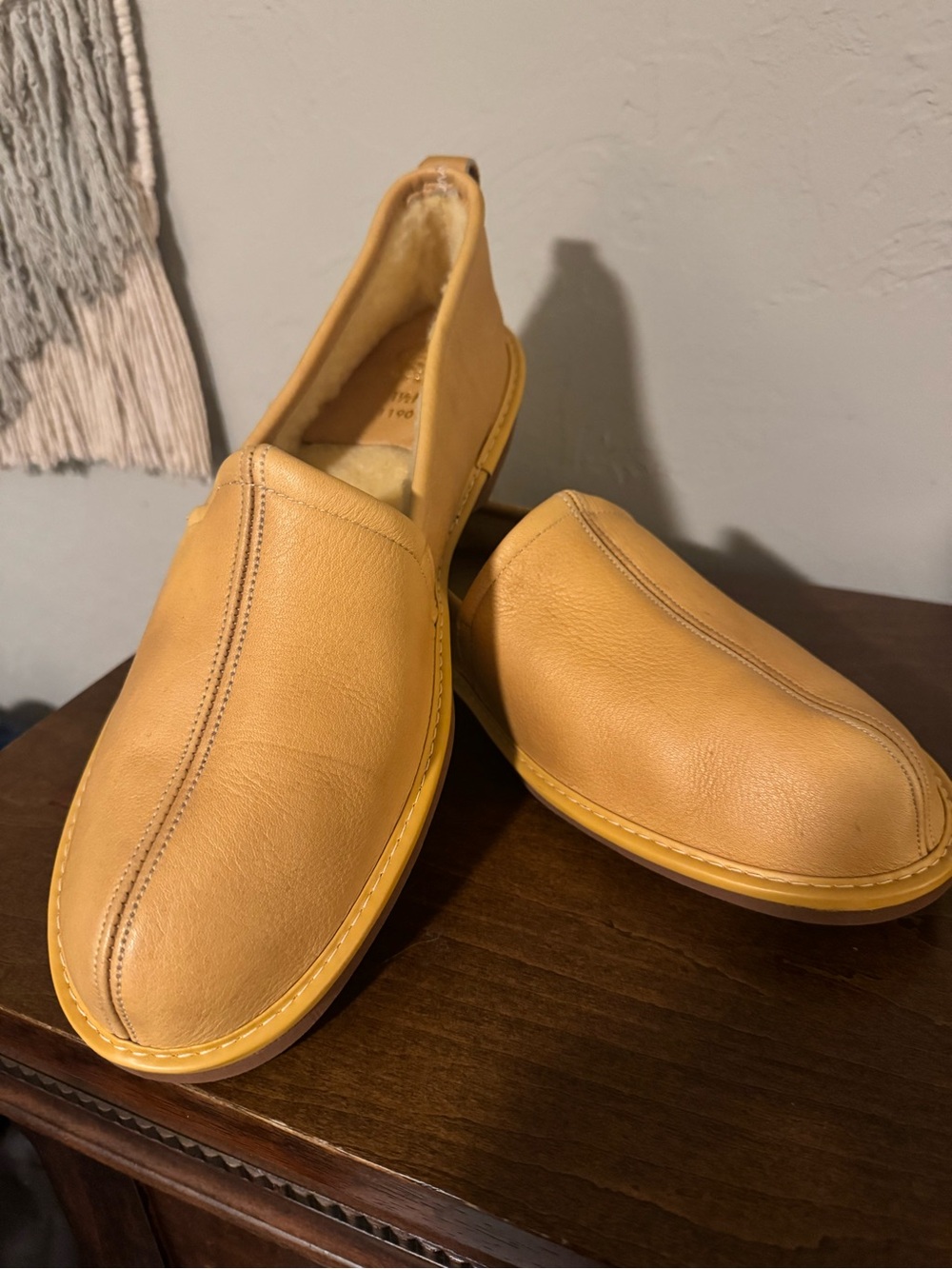 Vintage L.B. Evans Standard Shearling Lined House Slippers Size 11.5M